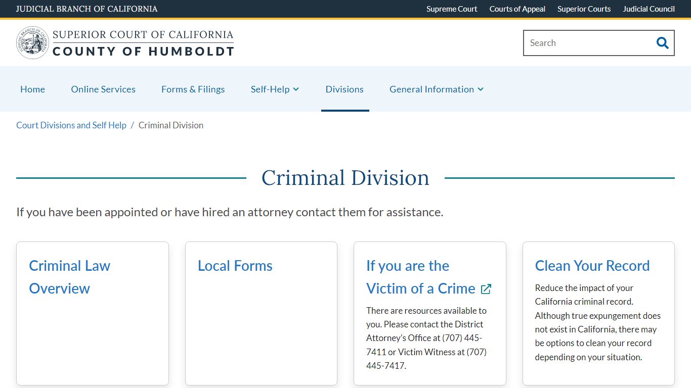 Criminal Division | Superior Court of California | County ...